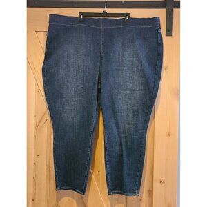 New! NYDJ Plus Size 28W Pull On Skinny Ankle Blue Jeans Lift Tuck Tummy Pannel